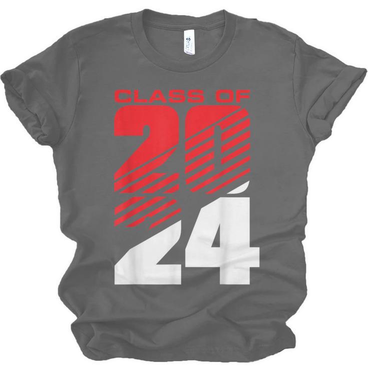 Class Of 2024 High School Senior Graduation Red Sports Style Unisex Jersey T-Shirt