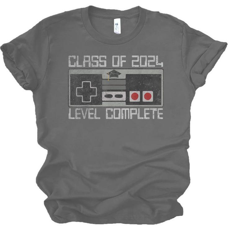 Class Of 2024 Level Complete Video Gamer Senior Graduation Unisex Jersey T-Shirt