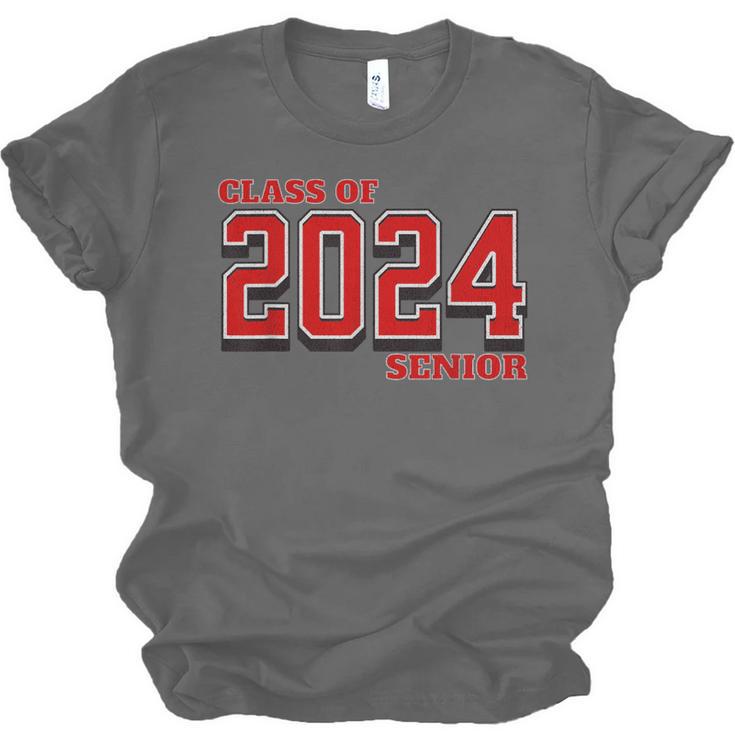 Class Of 2024 Senior Back To School Vintage Graduation Tee Unisex Jersey T-Shirt
