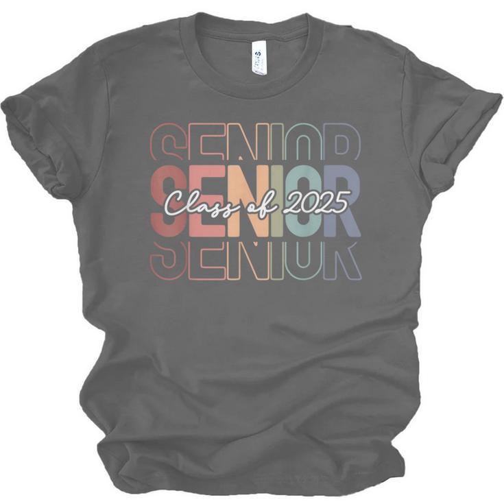 Class Of 2025 Senior 2025 Graduation Leopard Retro Rainbow Unisex Jersey T-Shirt