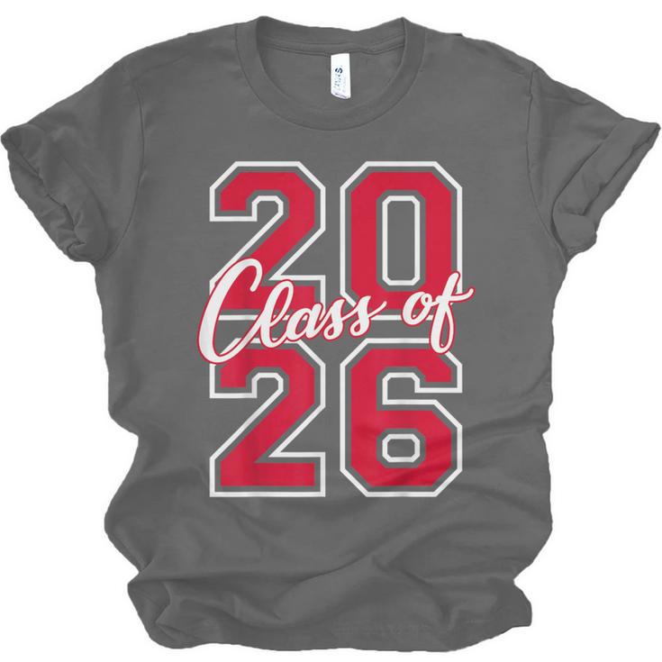 Class Of 2026 Graduation Red With Varsity Letters Unisex Jersey T-Shirt
