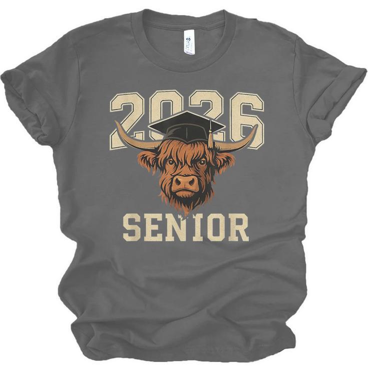 Class Of 2026 Highland Cow Senior Graduation School Pride Unisex Jersey T-Shirt