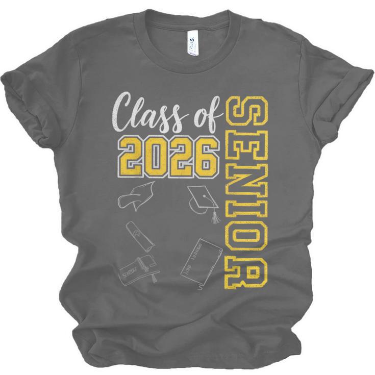 Class Of 2026 Senior 26 High School Graduation -Gold Unisex Jersey T-Shirt