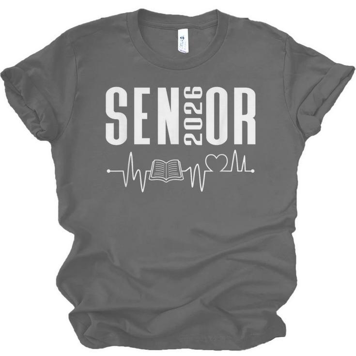 Class Of 2026 Senior Reading Themed Book Heartbeat Unisex Jersey T-Shirt Class Of 2026 Senior Reading Themed Book Heartbeat Unisex Jersey T-Shirt