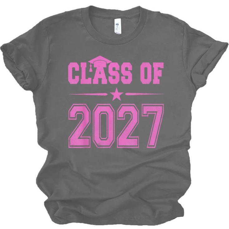 Class Of 2027 Pink Girls Shirt Graduation Unisex Jersey T-Shirt