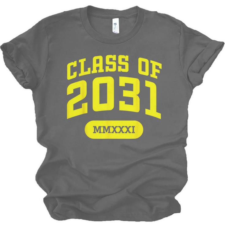 Class Of 2031 Shirts For Kindergarten Photo To Graduation Unisex Jersey T-Shirt