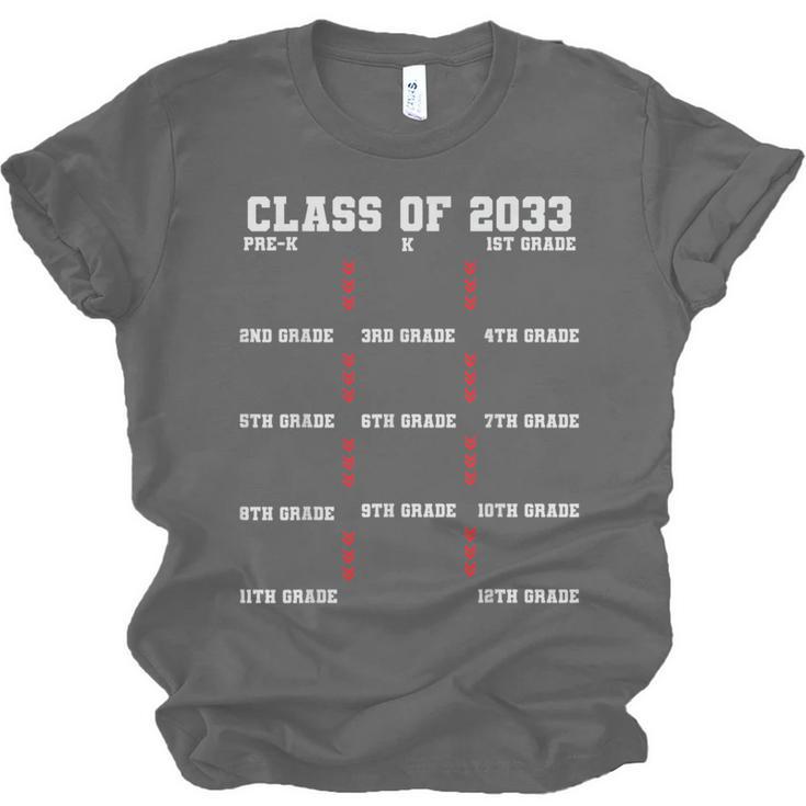 Class Of 2033 Graduation With Space For Hand Prints Unisex Jersey T-Shirt