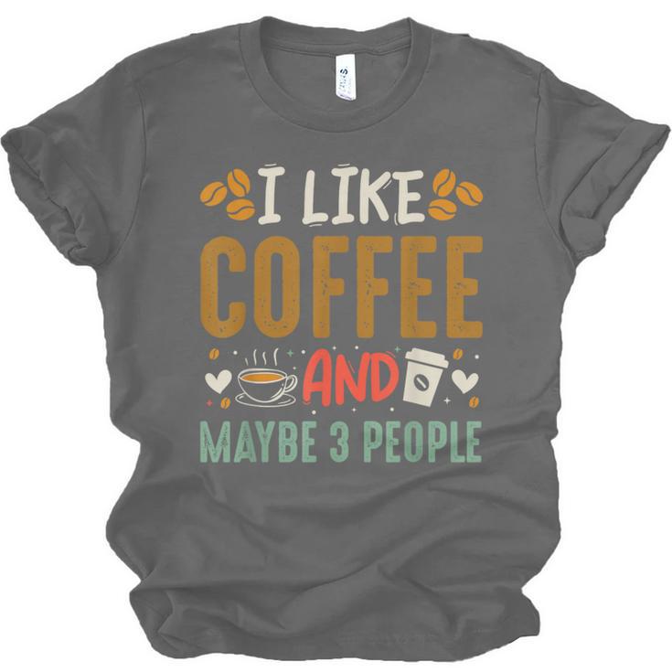 Coffee & Introvert Humor Tee Quote Cute Font Unisex Jersey T-Shirt