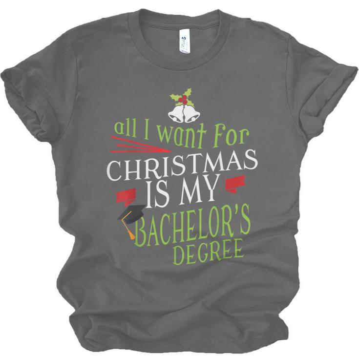 College Student Christmas Bachelors Degree Graduation Unisex Jersey T-Shirt