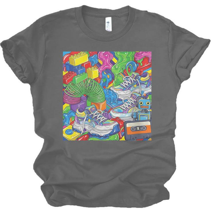 Colorful Kidcore 90s Nostalgia Meme Sneakers Robot Toy Slime Unisex Jersey T-Shirt Colorful Kidcore 90s Nostalgia Meme Sneakers Robot Toy Slime Unisex Jersey T-Shirt