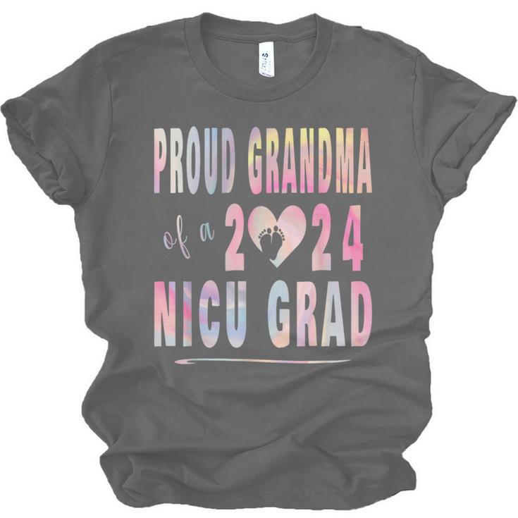 Colorful Proud Grandma 2024 NICU Graduate Baby Graduation Unisex Jersey T-Shirt