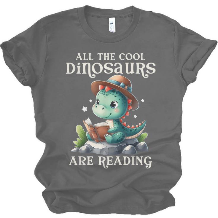All The Cool Dinosaurs Are Reading Book Reader T-Rex Kawaii Unisex Jersey T-Shirt All The Cool Dinosaurs Are Reading Book Reader T-Rex Kawaii Unisex Jersey T-Shirt