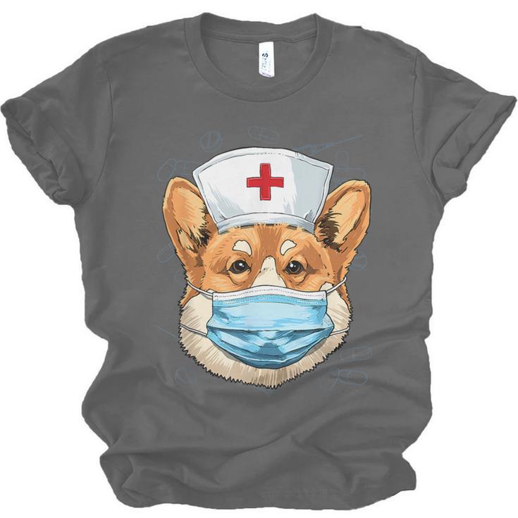 Corgi Dog Nurse RN Nursing School Graduation Unisex Jersey T-Shirt