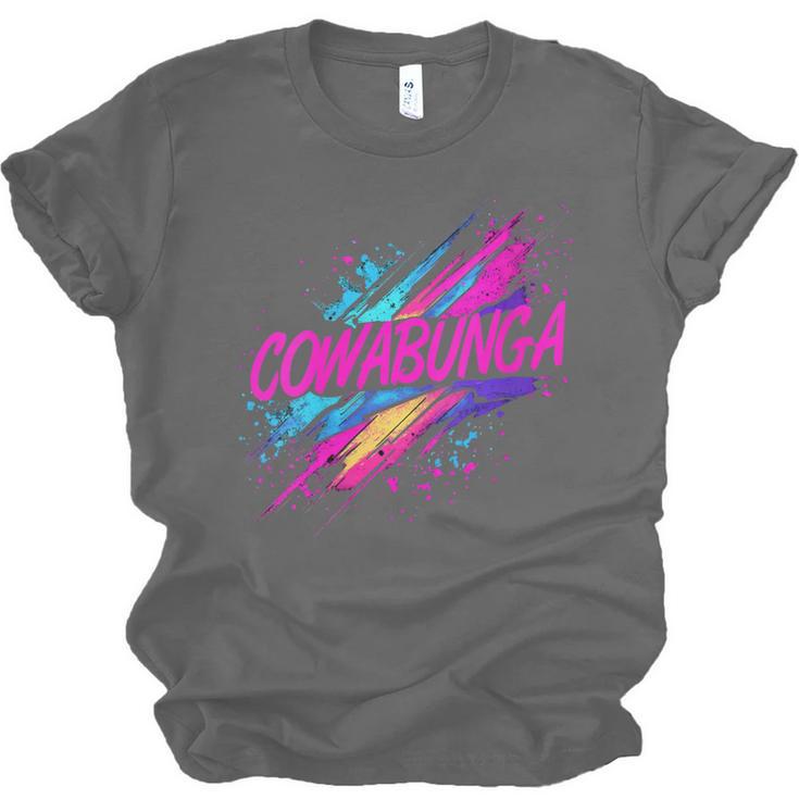Cowabunga Retro 80s 90s Nostalgia Slang Neon Grunge Art Unisex Jersey T-Shirt