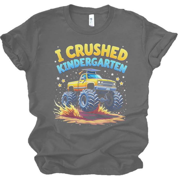 I Crushed Kindergarten Monster Truck Graduation Boys Kids Unisex Jersey T-Shirt