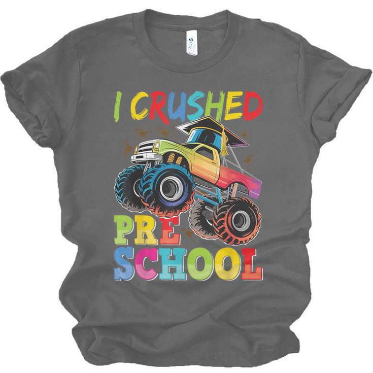 I Crushed Pre-K Monster Truck Graduation Preschool Grad 2025 Unisex Jersey T-Shirt