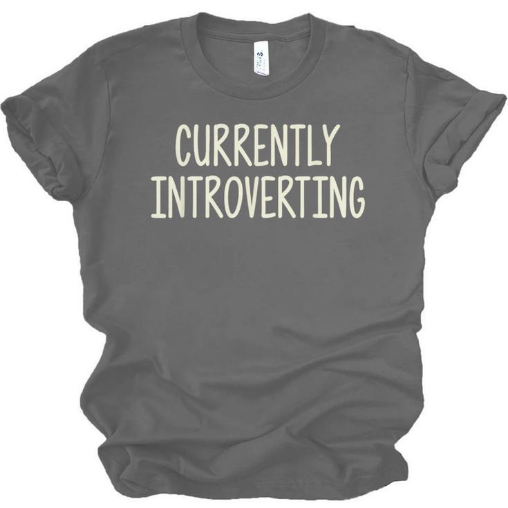 Currently Introverting I Introvert Unisex Jersey T-Shirt Currently Introverting I Introvert Unisex Jersey T-Shirt