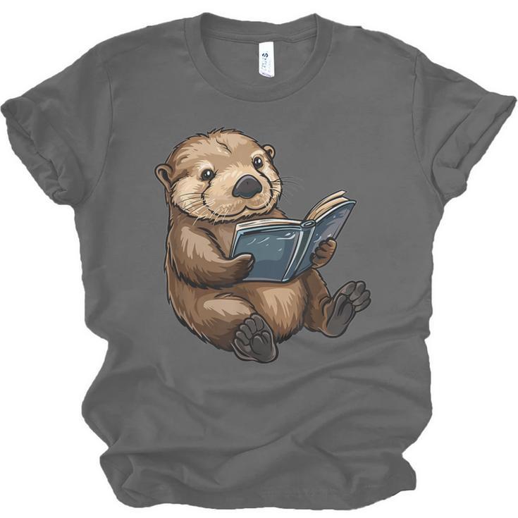 Cute Book Sea Otter Unisex Jersey T-Shirt