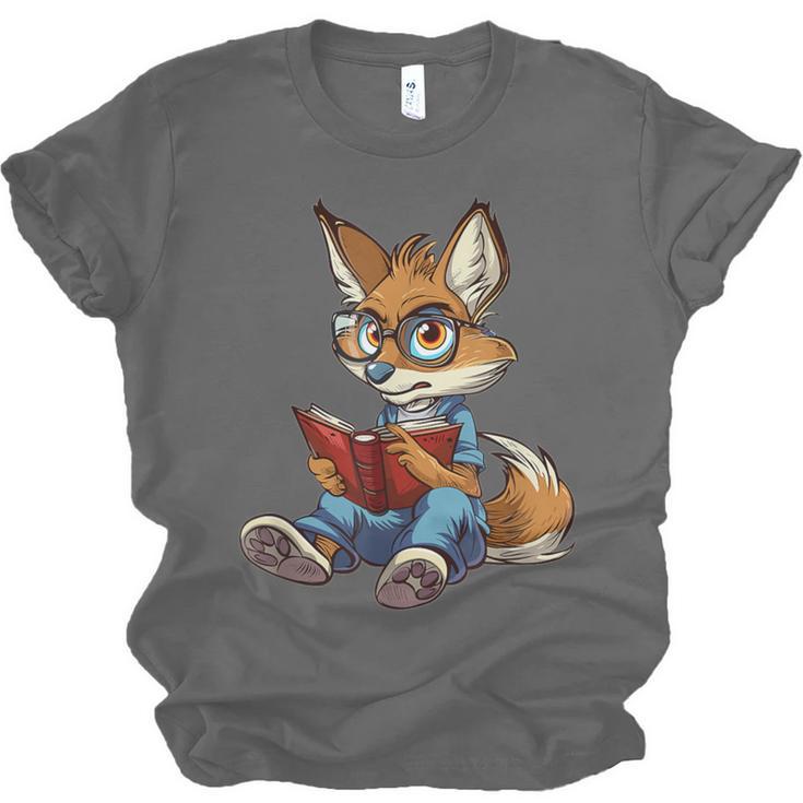 Cute Coyote With Book I Kids Coyote Unisex Jersey T-Shirt