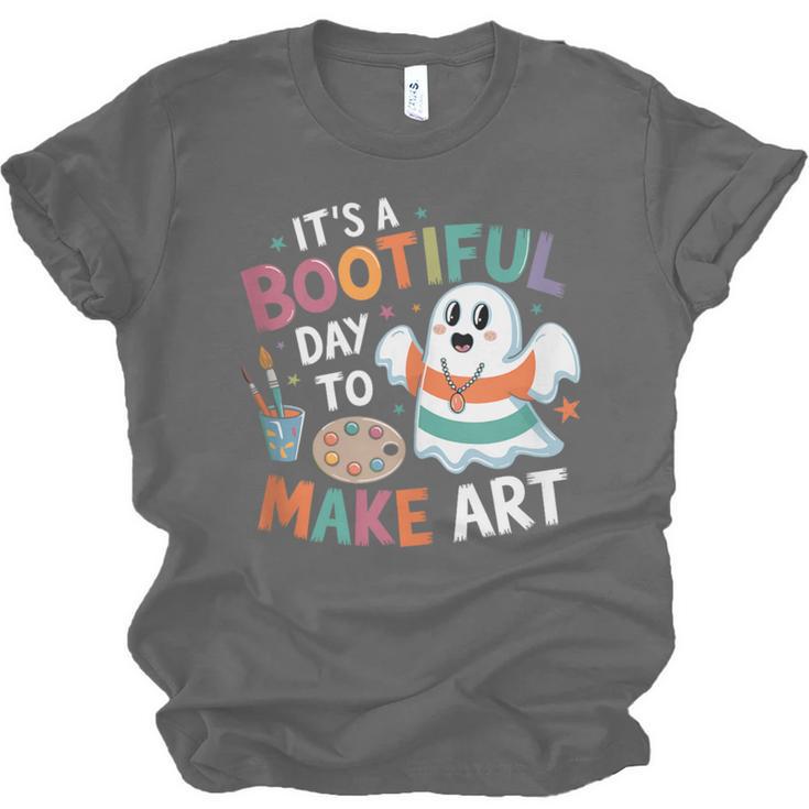 Cute Ghost Book Halloween Spooky Boo School Art Teacher Unisex Jersey T-Shirt