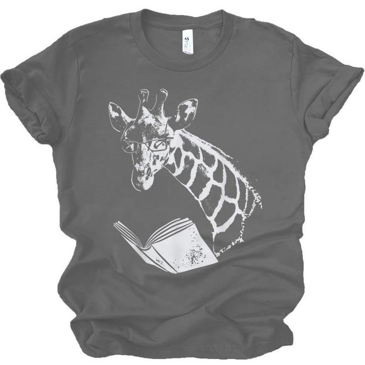 Cute Giraffe Wear Glasses Reading Book Librarian Bookworm Unisex Jersey T-Shirt Cute Giraffe Wear Glasses Reading Book Librarian Bookworm Unisex Jersey T-Shirt