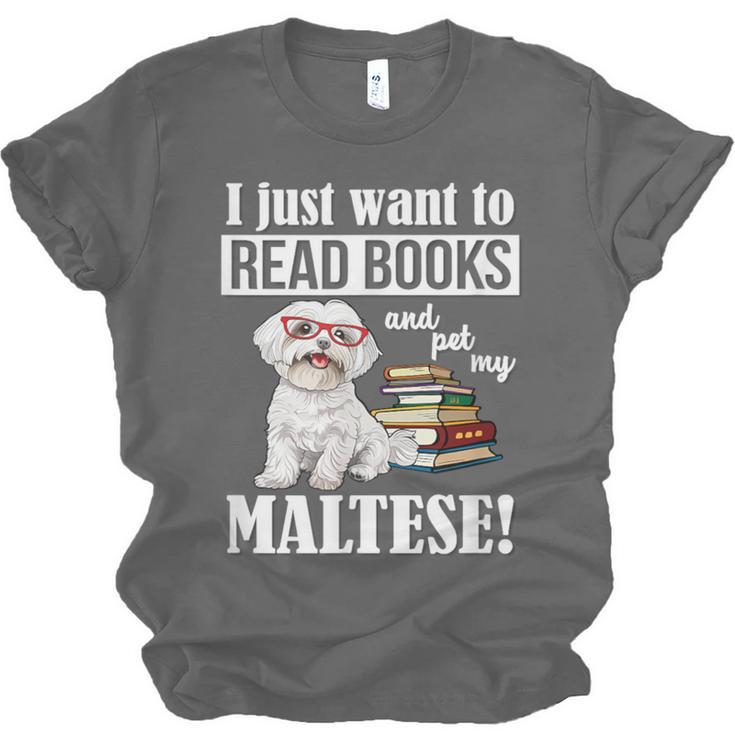 Cute Glasses Read Books & Pet My Maltese Lover Unisex Jersey T-Shirt
