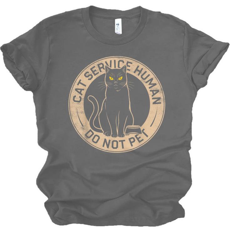 Cute Introvert Cat Service Human Do Not Pet Cat Joke Unisex Jersey T-Shirt