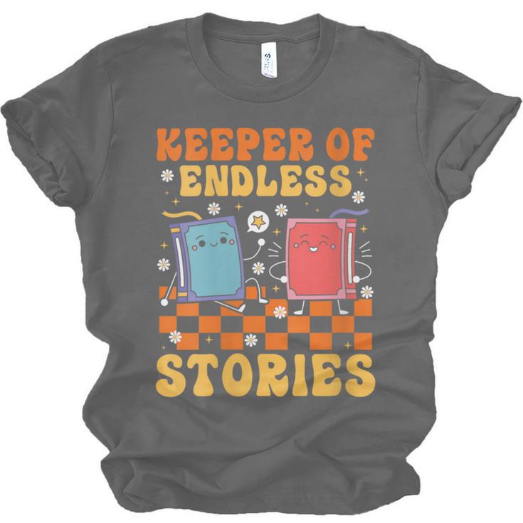 Cute Librarian Library Book Lover Keeper Of Endless Stories Unisex Jersey T-Shirt
