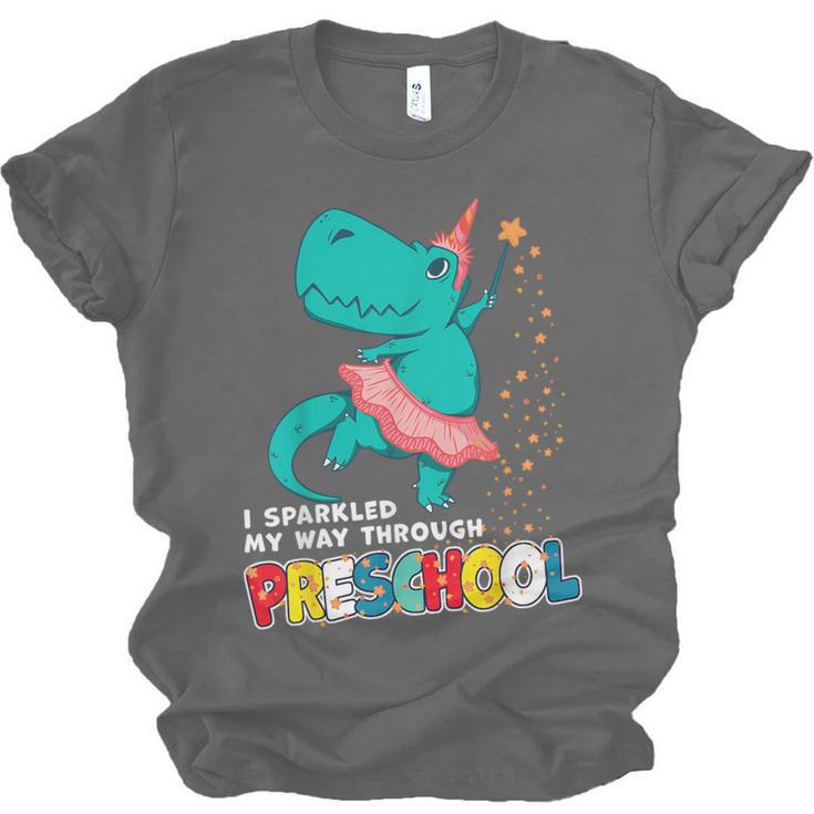 Cute Magical Ballerina Dino Unicorn Preschool Graduation Unisex Jersey T-Shirt