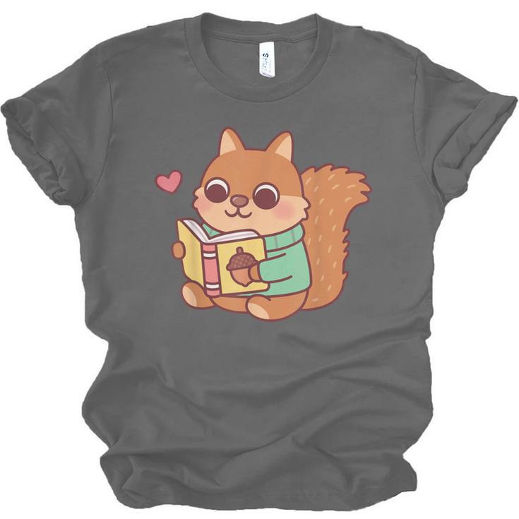 Cute Squirrel Reading A Book Lovers Anime Kawaii Women Kids Unisex Jersey T-Shirt Cute Squirrel Reading A Book Lovers Anime Kawaii Women Kids Unisex Jersey T-Shirt
