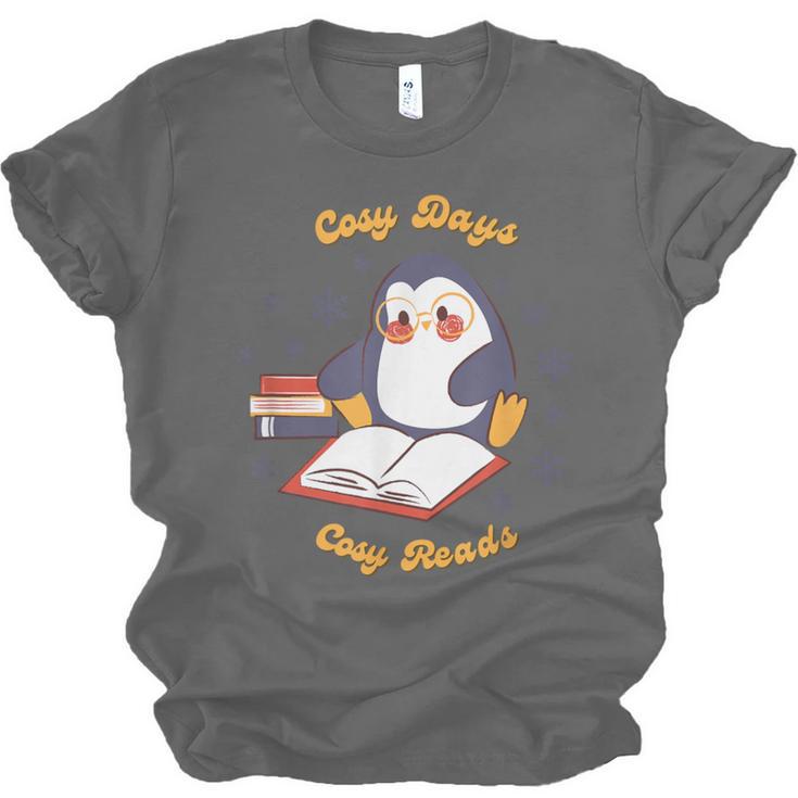 Cute Xmas Book Lover Penguin Reading Cosy Days Cosy Reads Unisex Jersey T-Shirt Cute Xmas Book Lover Penguin Reading Cosy Days Cosy Reads Unisex Jersey T-Shirt