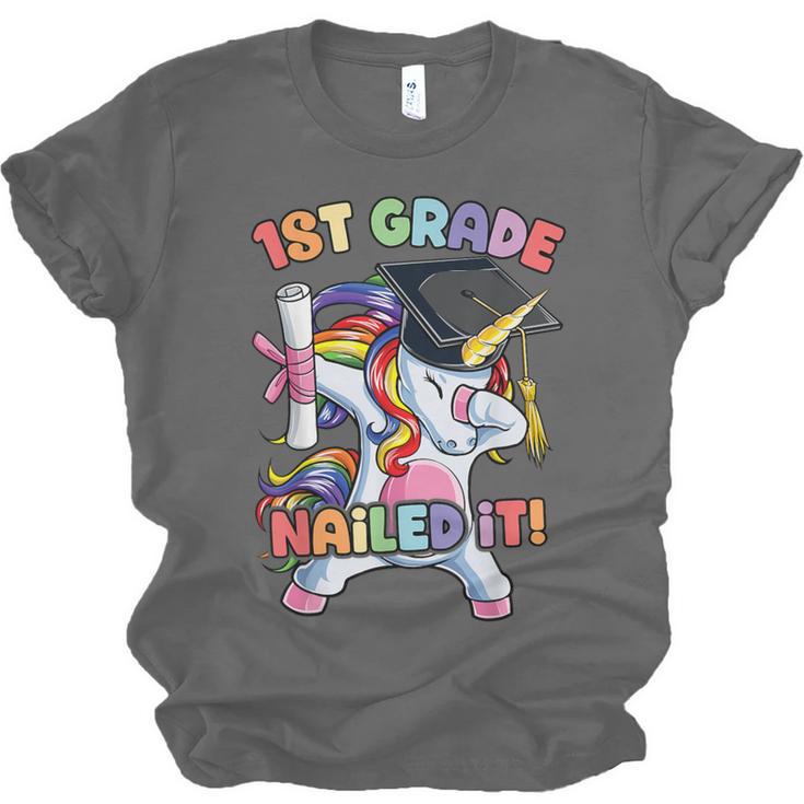 Dabbing 1st Grade Unicorn Graduation Class Of 2021 Nailed It Unisex Jersey T-Shirt