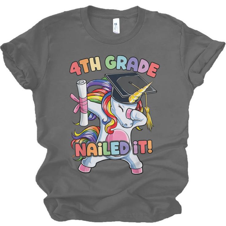 Dabbing 4th Grade Unicorn Graduation Class Of 2021 Nailed It Unisex Jersey T-Shirt
