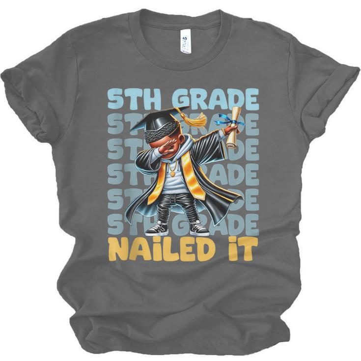 Dabbing Graduation Boy 5th Grade Nailed It Class Of 2025 Unisex Jersey T-Shirt