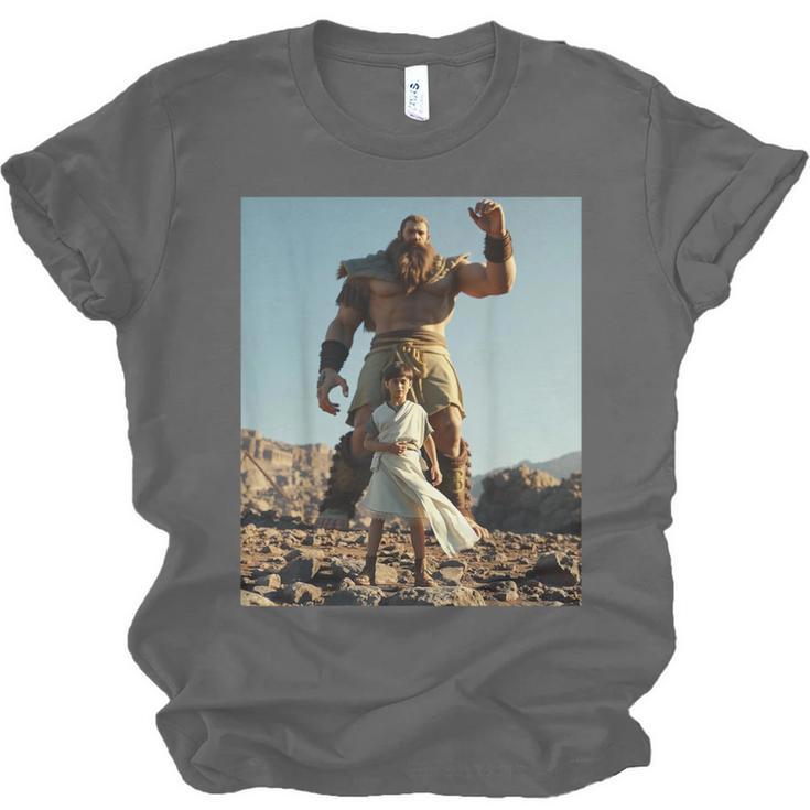David And Goliath Bible Book Of Samuel King David Unisex Jersey T-Shirt David And Goliath Bible Book Of Samuel King David Unisex Jersey T-Shirt