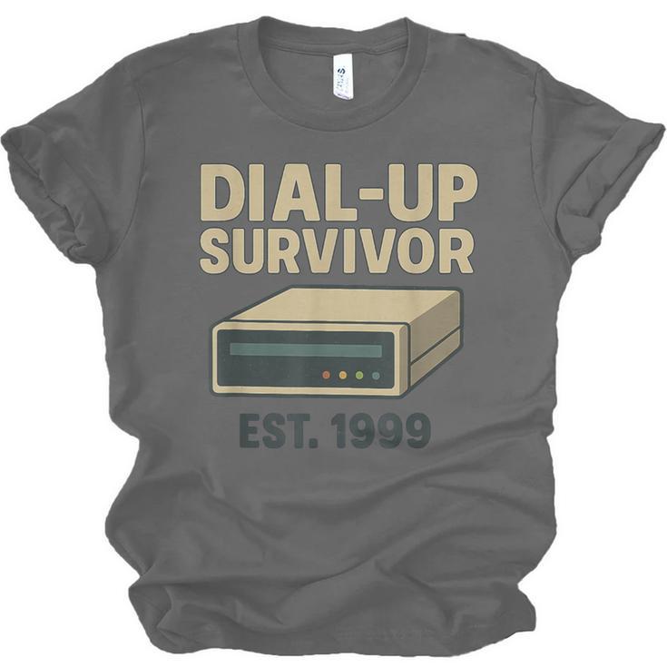 Dial Up Survivor Retro 90s Internet Nostalgia Unisex Jersey T-Shirt Dial Up Survivor Retro 90s Internet Nostalgia Unisex Jersey T-Shirt