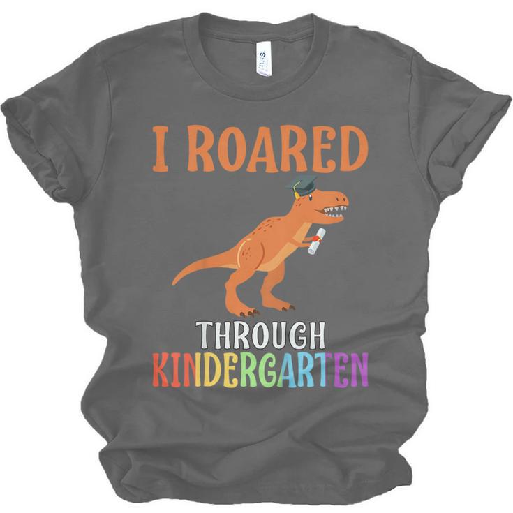 Dinosaur Graduation I Roared Through Kindergarten T-Shirt Unisex Jersey T-Shirt