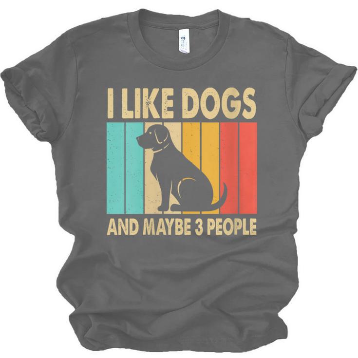 I Like Dogs And Maybe 3 People Introvert Unisex Jersey T-Shirt