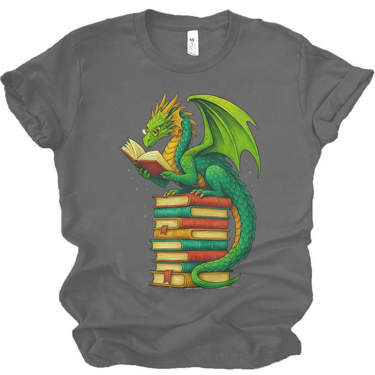 Dragon Reading Books Matching Bookworm Readers Librarian Unisex Jersey T-Shirt