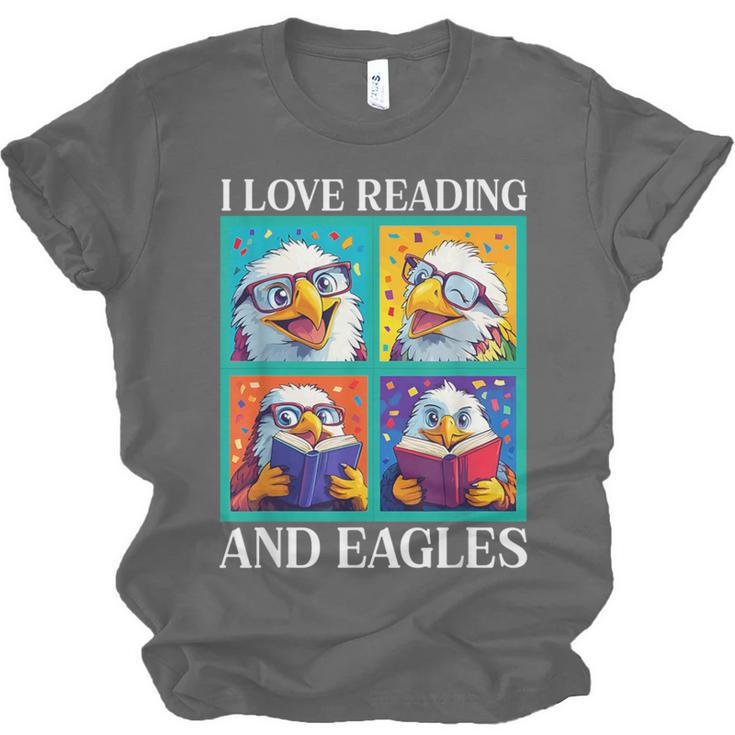 Eagle Love Reading And Eagles Child Book Lover Unisex Jersey T-Shirt