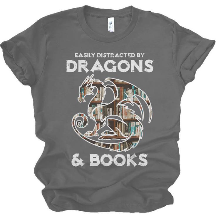 Easily Distracted By Dragons Books Bookworm Women Men Kids Unisex Jersey T-Shirt Easily Distracted By Dragons Books Bookworm Women Men Kids Unisex Jersey T-Shirt