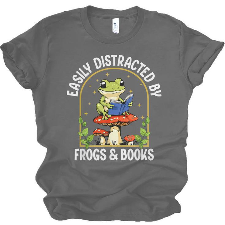 Easily Distracted By Frogs And Books Unisex Jersey T-Shirt