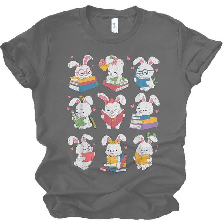 Easter Teacher Cute Bunny Reding Books Librarian Bookworm Unisex Jersey T-Shirt Easter Teacher Cute Bunny Reding Books Librarian Bookworm Unisex Jersey T-Shirt