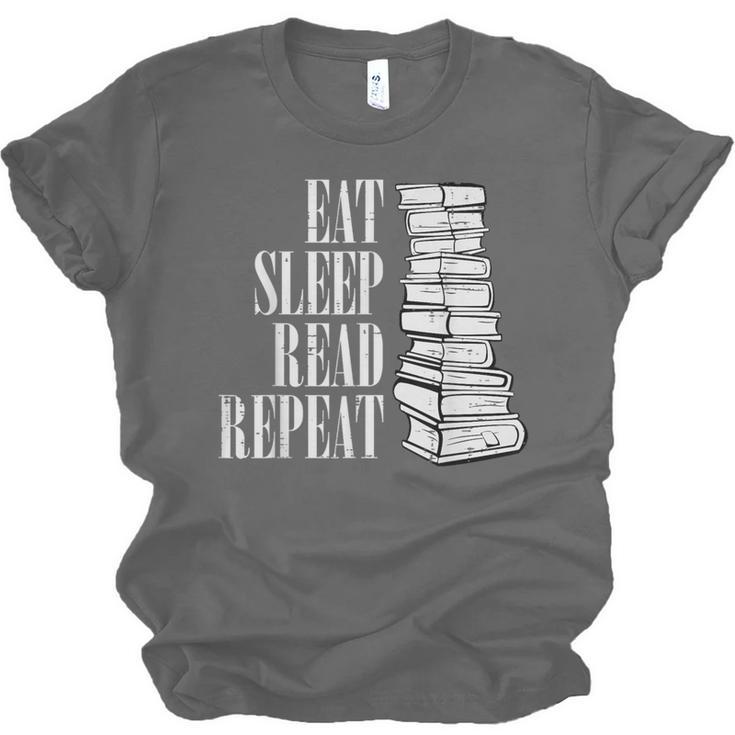 Eat Sleep Read Repeat Reading Book Librarian Men Women Kids Unisex Jersey T-Shirt