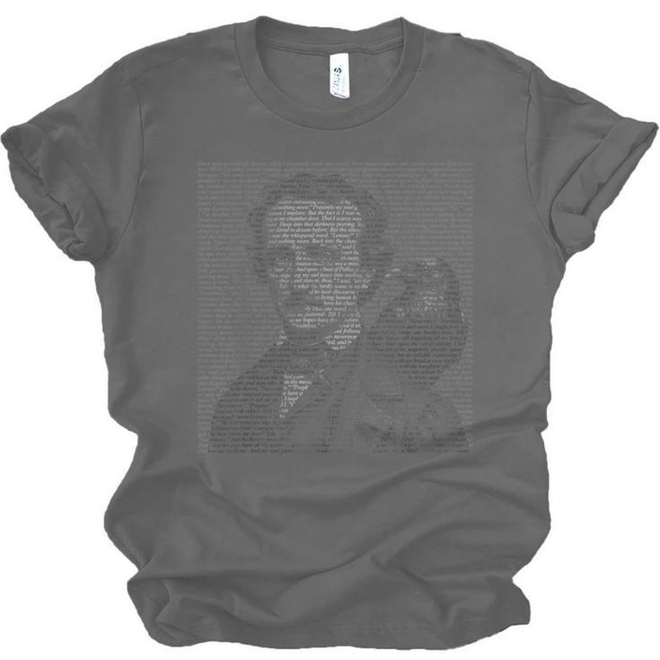 Edgar Allen Poe & Raven Reading Bookworm Reader Unisex Jersey T-Shirt Edgar Allen Poe & Raven Reading Bookworm Reader Unisex Jersey T-Shirt