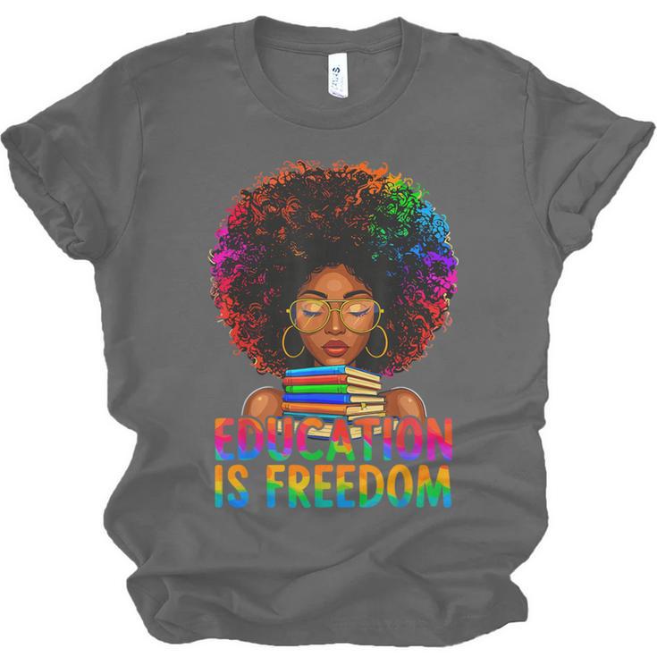 Education Is Freedom Teacher Books History Month Unisex Jersey T-Shirt
