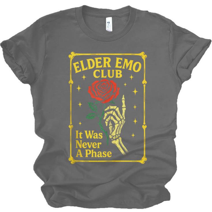 Elder Emo Club Emo Gothic Music Nostalgia Unisex Jersey T-Shirt Elder Emo Club Emo Gothic Music Nostalgia Unisex Jersey T-Shirt