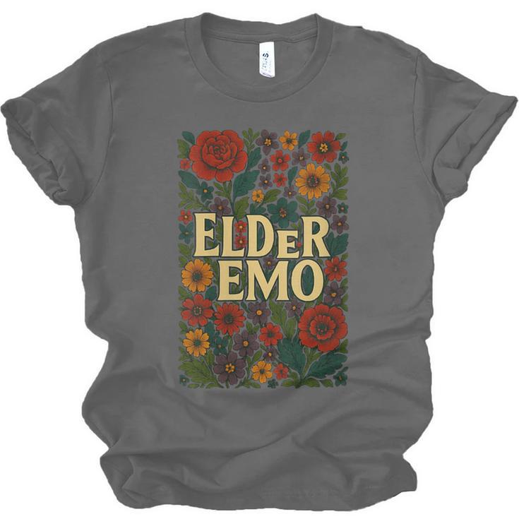 Elder Emo Floral Gothic Vintage Nostalgia Unisex Jersey T-Shirt
