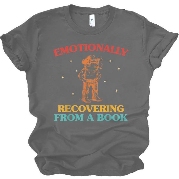 Emotionally Recovering From A Book Frog Unisex Jersey T-Shirt Emotionally Recovering From A Book Frog Unisex Jersey T-Shirt