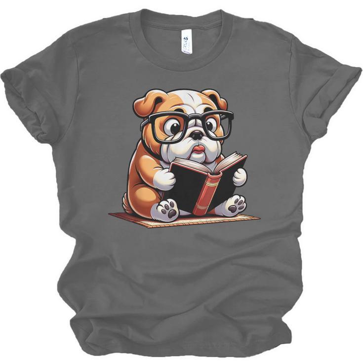 English Bulldog Reading a Book Dog For Men Women Girls Kids Unisex Jersey T-Shirt English Bulldog Reading a Book Dog For Men Women Girls Kids Unisex Jersey T-Shirt